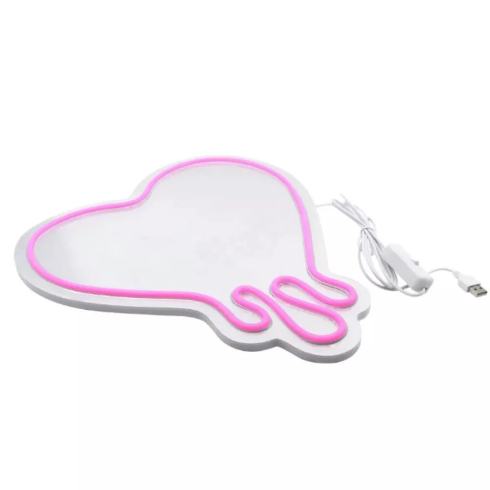New View Dripping Heart Light Up‎ Neon Wall Mirror | Pink | Brand New